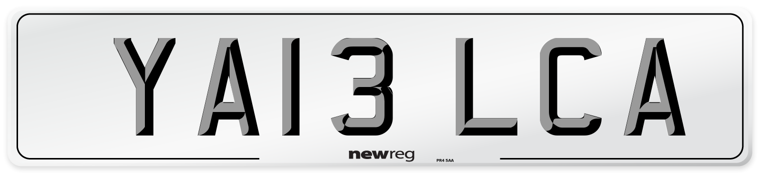 YA13 LCA Number Plate from New Reg